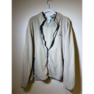 VTG Ducks‎ Unlimited Pullover Jacket Mens XL Golf Windbreaker Tan Logo Pockets